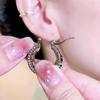 [Vintage Elegance, Earrings] Black Zirconia Hoop Earrings | Vintage Elegance for Women, Perfect for Parties, Everyday Wear, And As a Jewelry Gift
