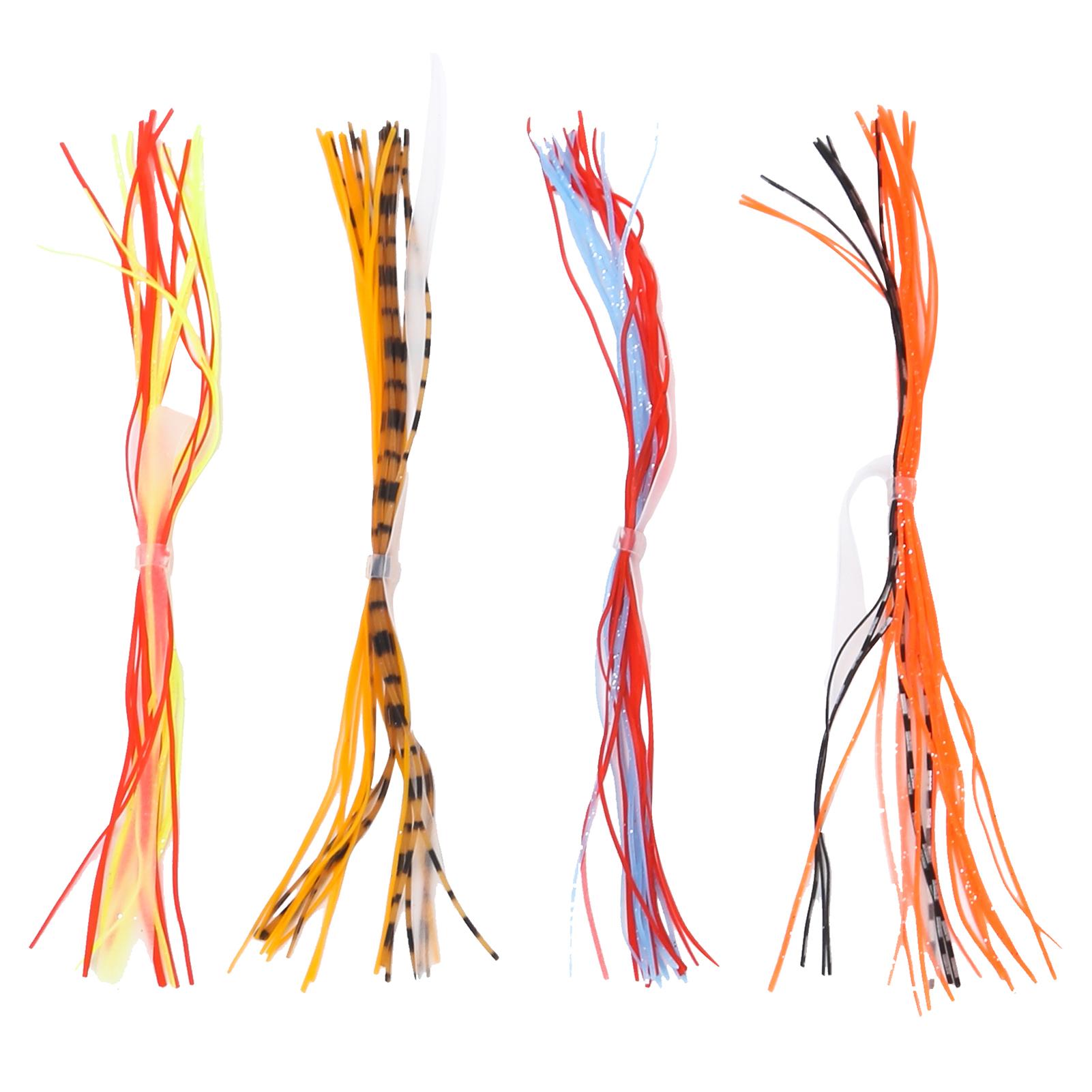 4 пакета рыболовных приманок силиконовые юбки приманки красочные силиконовые пряди аксессуары для приманок