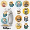 500Pcs/Roll Pet Coffee Sealing Stickers Cute Dogs Cartoon Decal Diy Luggage Phone Guitar Scraphbook Waterproof Sticker Kid Toys