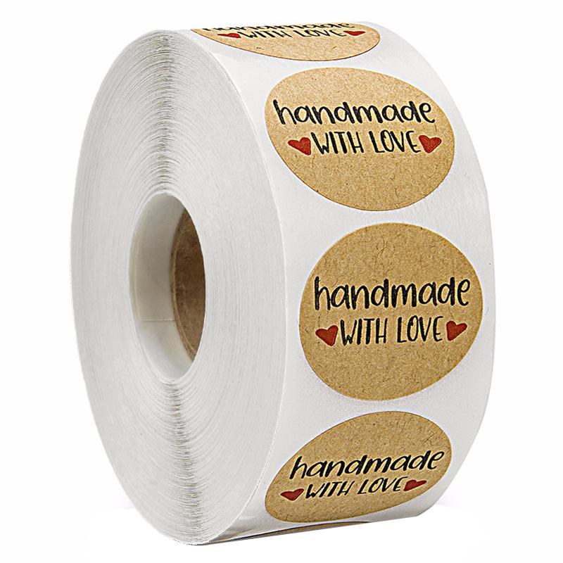 500 Kraft Paper Thank You Sealing Stickers for Handmade Dessert and Cake Gifts