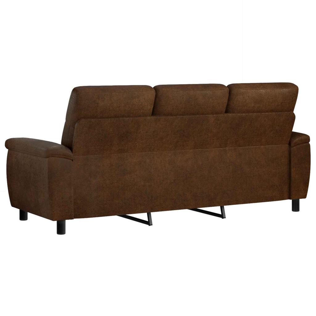 Sofa Brown 214 x 90 x 95 cm Faux Suede