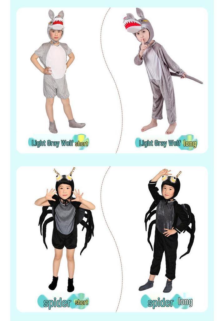 Gray Wolf, Tiger, Lion, Sheep, and Crocodile Kids' Animal Performance Costumes for Shows