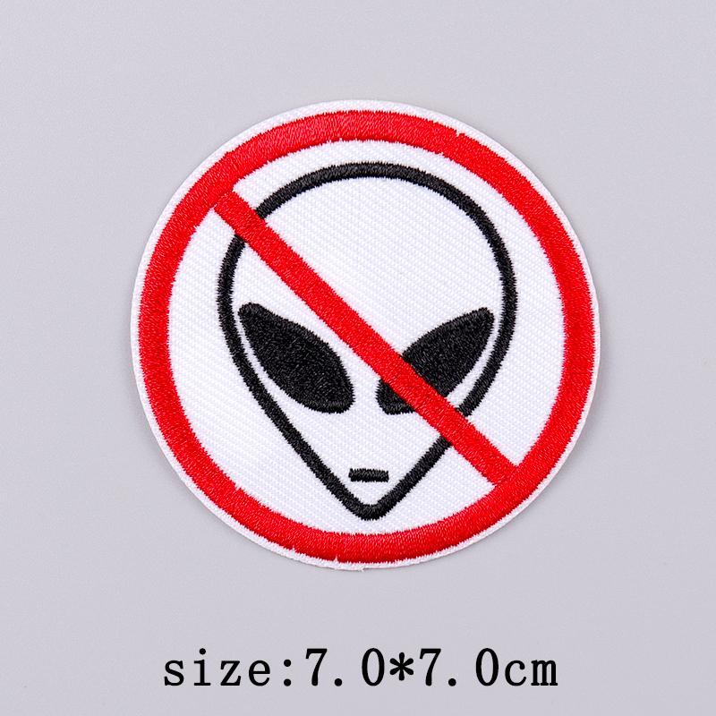 Warning Embroidery Patch Iron On Patches For Clothing Danger Prohibit Sign Embroidered Patches For Clothes Nuclear Marker Badges
