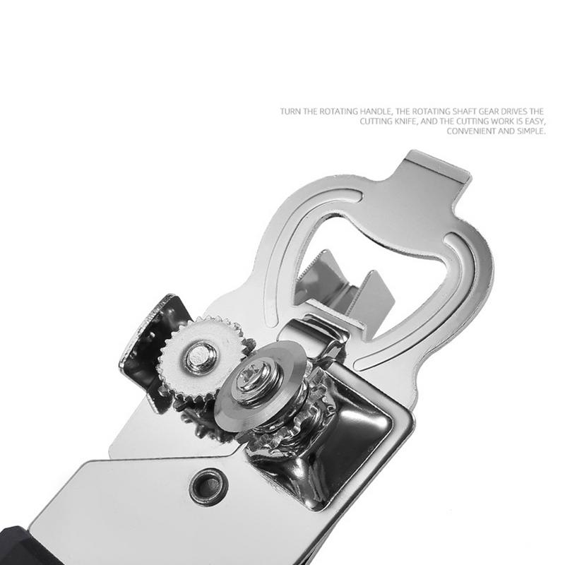 Stainless Steel Can Opener Stainless Steel Manual Can Lid Opener Multi-Functional Lid Remover Tool For Beer Bottle Lids Oval Or