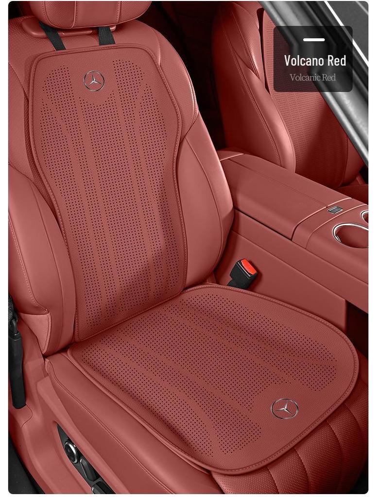 Mercedes-Benz Nappa Leather Perforated Seat Cushion - Universal, Ultra-thin, Breathable, All-Season Luxury Style.