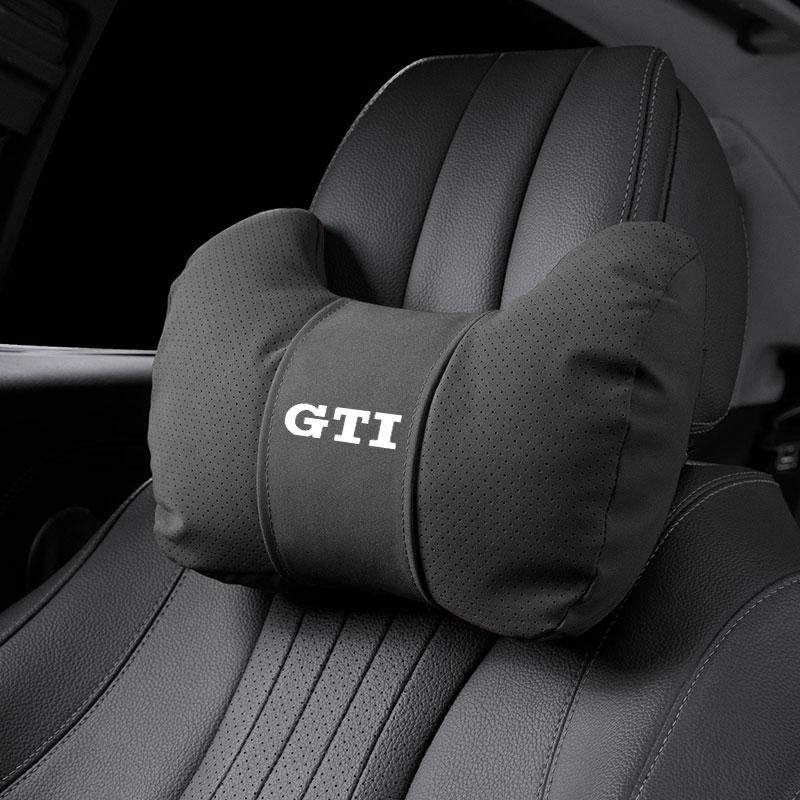 Car Seat Soft Headrest Suede Neck Pillow Waist Cushioning For VW GTI Polo Golf Passat MK678 Tiguan Arteon CC Taigo T-ROC Hub Cap