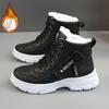 Botas de nieve de invierno para mujer cálidas y cómodas con cremallera lateral y forro polar, zapatos impermeables