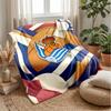 Coperta in Morbido Pile di Flanella FC Real Sociedad Leggera Accogliente Calda Coperta da Lancio per Divano Letto Arredamento per la Casa