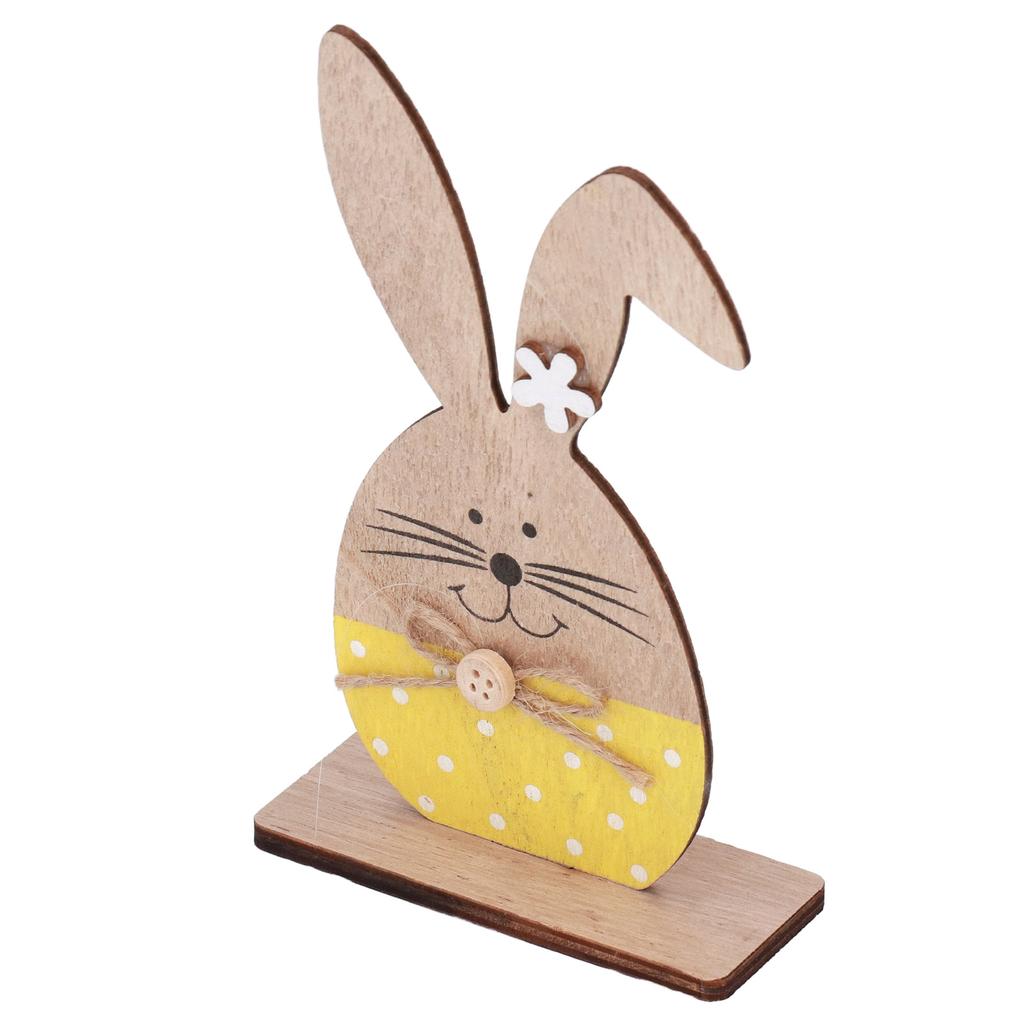 Wooden Rabbit Ornament Cute Nordic Style Desktop Bunny Decoration for Home Office Kindergarten