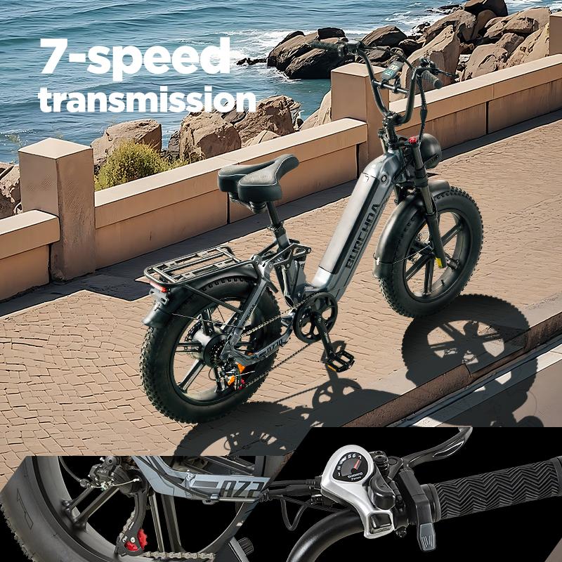 BURCHDA NEW AZ20 1000W 45km/h 20-inch electric bike, 48V 20Ah lithium battery, Ebike 4.0 Fatbike for adults