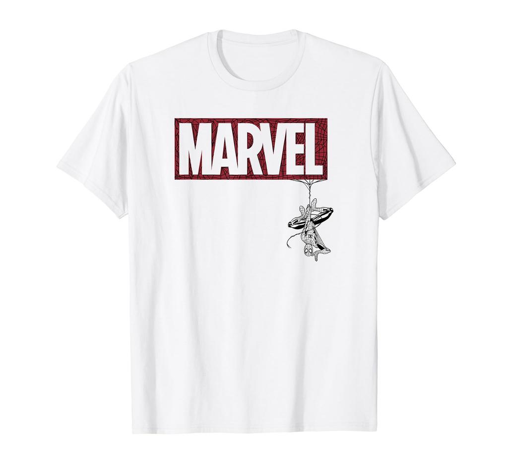 Marvel Spider-Man Classic Spider Web Marvel Logo T-Shirt