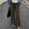 Women's Color-Block High-Waist Elastic Waist Casual Pants with Pockets for Work and Everyday Wear