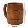 350ml Vintage Houten Bierpul met Handvat Grote Capaciteit Drinkbeker