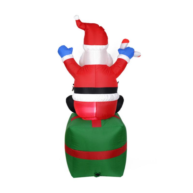 6FT Christmas Inflatable Santa Claus with LED Lights - Outdoor/Indoor Yard Decoration (with Gift Box Design)