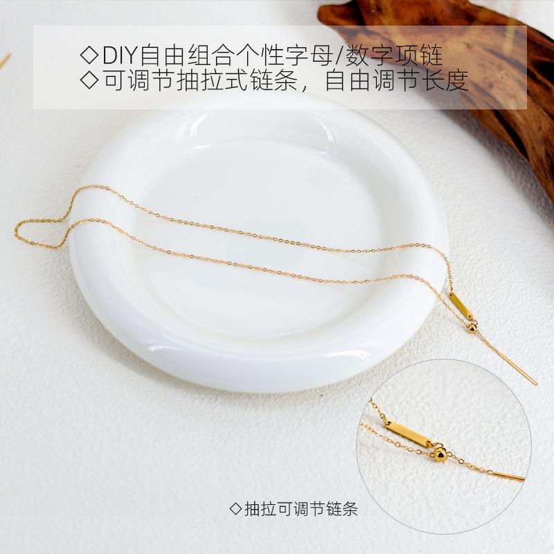 DIY Sliding Chain Alphabet Number Pendant Necklace Personalized Jewelry
