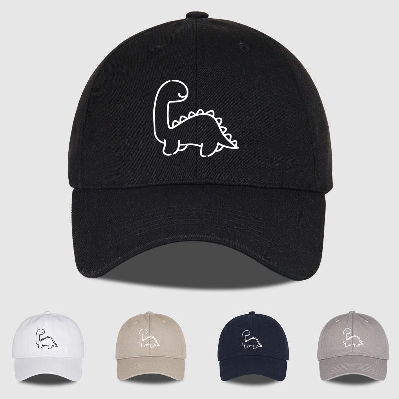 Cute Dinosaur Silhouette Print SoftPeak Baseball Cap Casual Streetwear Adjustable Unisex Sun Hat Perfect for Everyday Wear