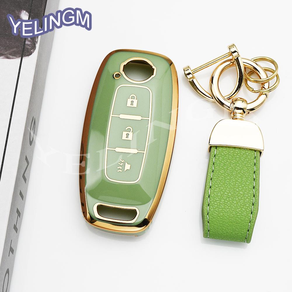 3 Buttons Car Remote Shell For Nissan X-Trail T33 Qashqai J12 Teana Altima Ariya Tpu Key Case Cover Holder Keychain