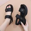 Muffin Plateausandalen Damen 2025 neue Sommerbekleidung Klettverschluss schlichtes Temperament Damen Schuhe mit Röcken Strandschuhe