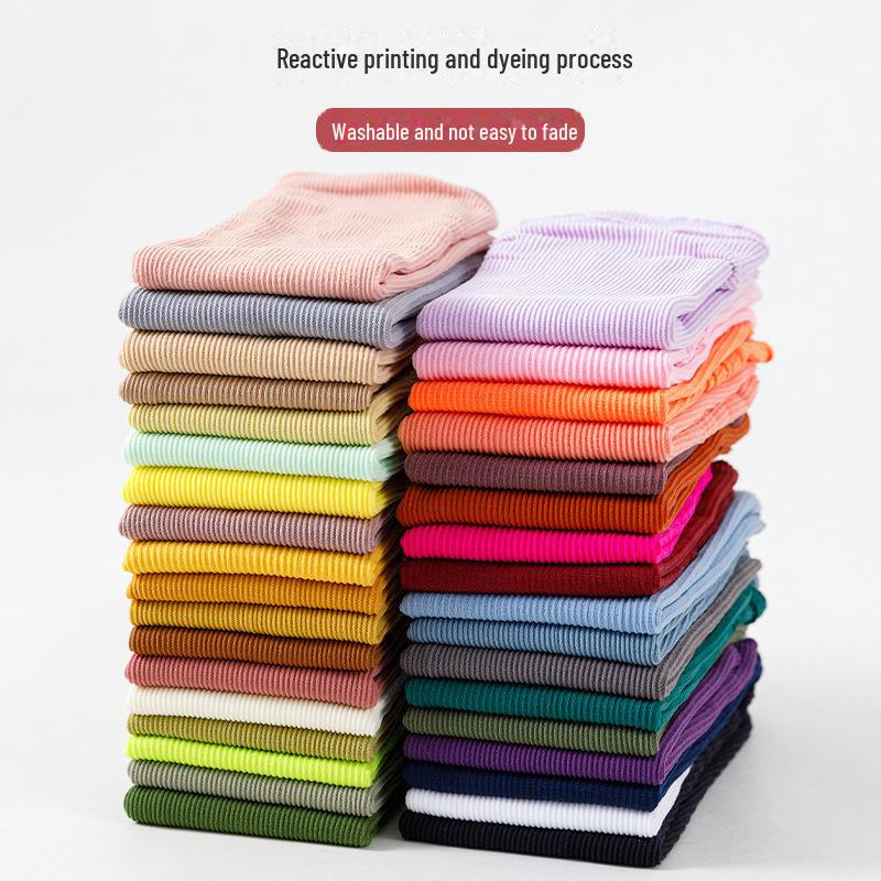 Women's Trendy Mid-Tube Ice Velvet Socks - Solid Colors and Fashionable Curls