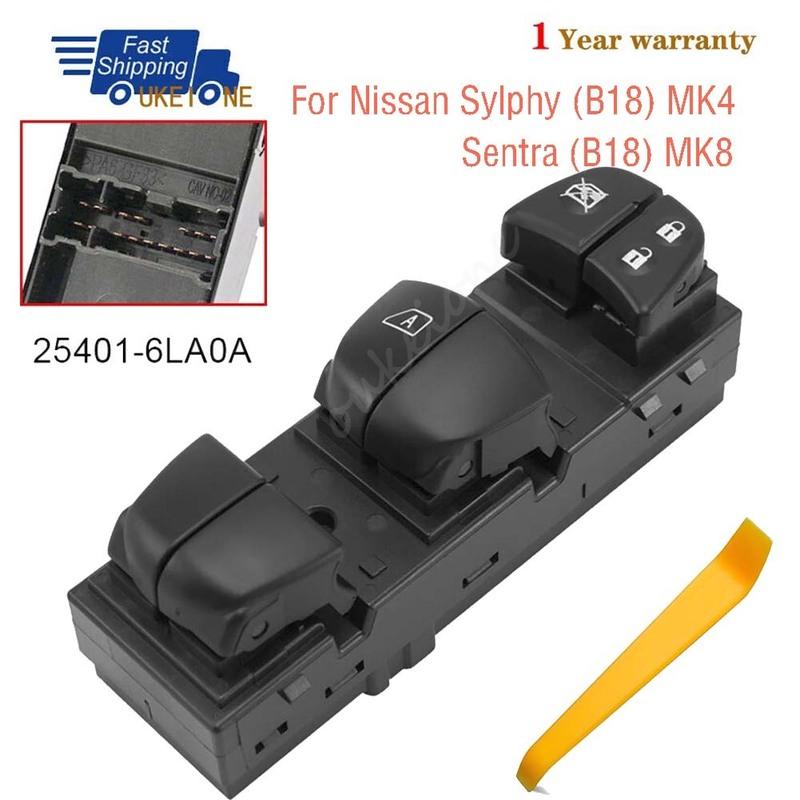 

25401-6LA2A For Nissan Sylphy B18 MK4 Sentra B18 MK8 - Front Left Electric Power Lifter Window Switch Button Car Parts
