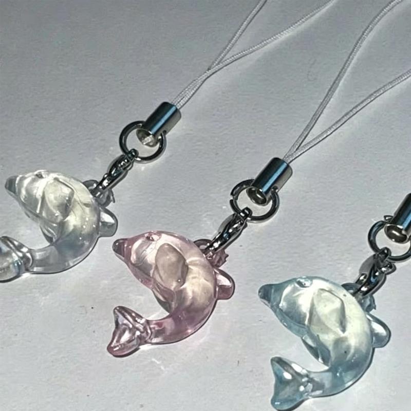Elegant Small Dolphin Bag Decoration Phone Chain Strap With Hole For Handmade Bracelet Or Keychain Design