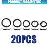 Pack Of 20 Rubber O Rings Replacement Components For Tape Mechanisms With 9 To 13mm Inner Diameter