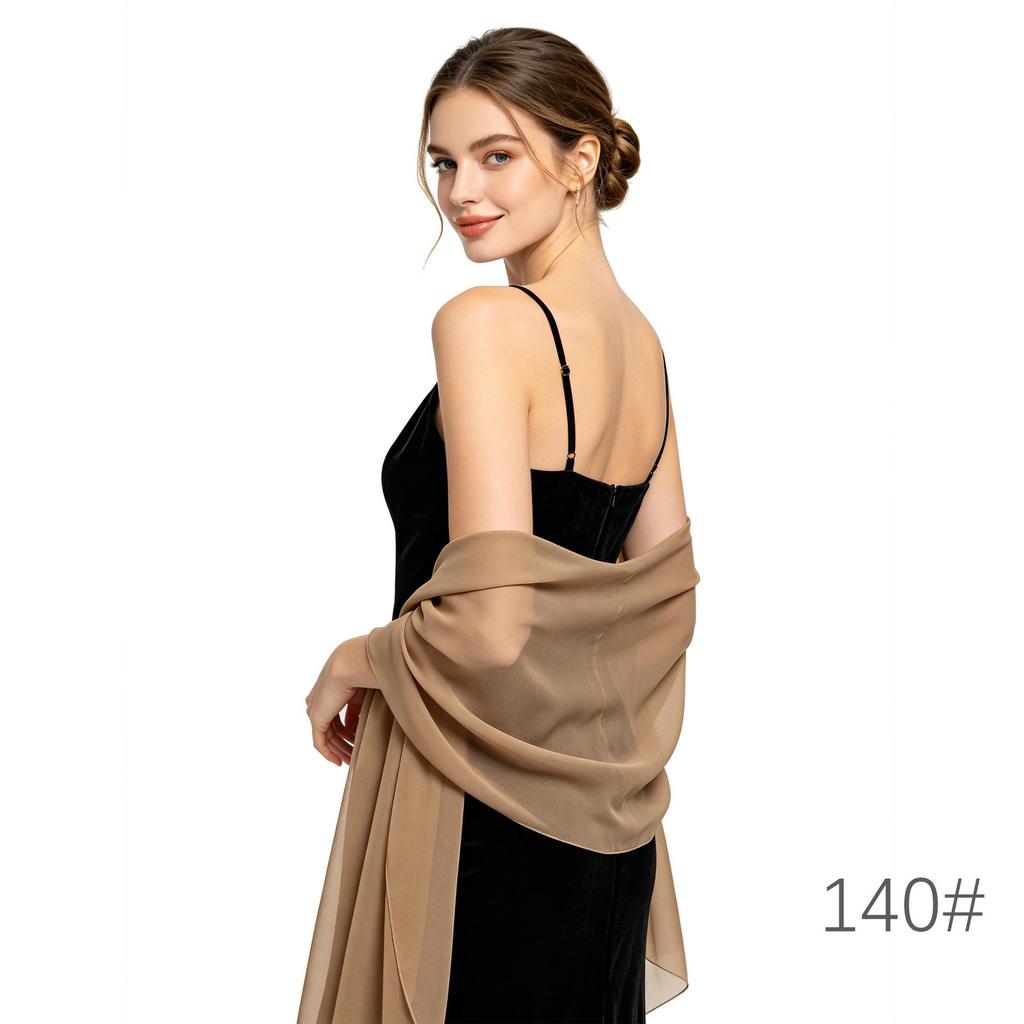 Elegant Chiffon Shawl for Evening Gowns, Bridesmaids, Weddings, Qipao & Parties