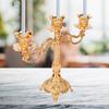 11PCS Gold Metal Candlestick Candelabra Intricate Carved 5-Candle Candelabra  For Wedding