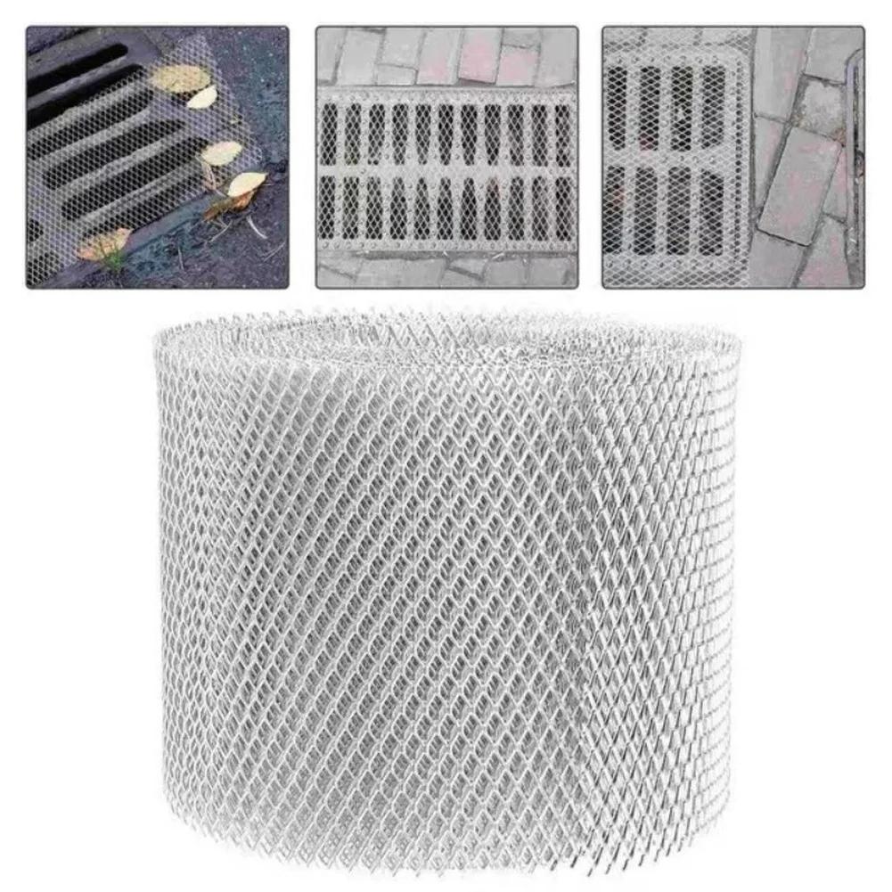 6m Aluminum Gutter Guard Mesh Roll Leaf Filter With 10 Fixing Clips For Roof Drain Protection Debris Blocker Home Improvement