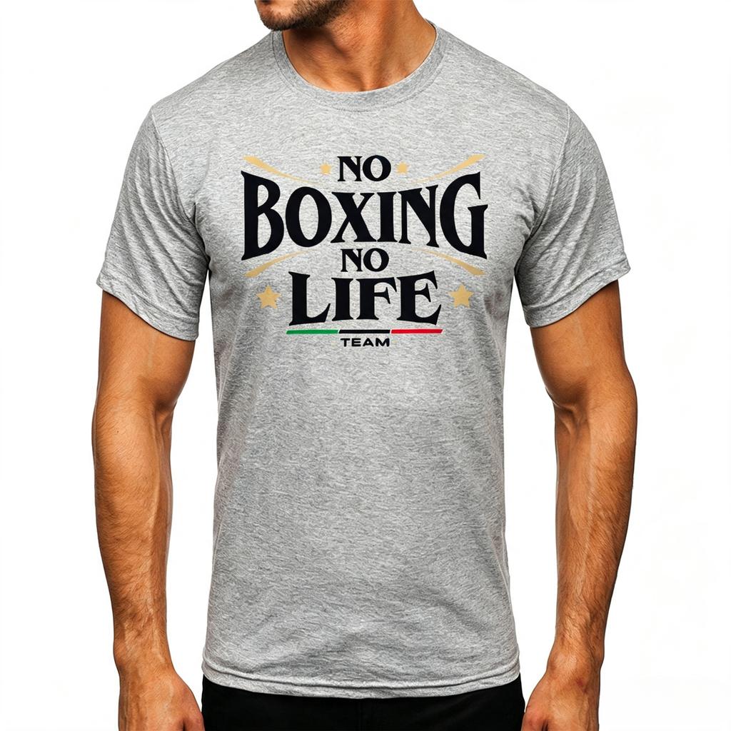 No Boxing No Life Gym Printed Vintage Unisex Tshirt Sport Cotton Classic Tees For Unisexs And Unisexs Sportswear Tops