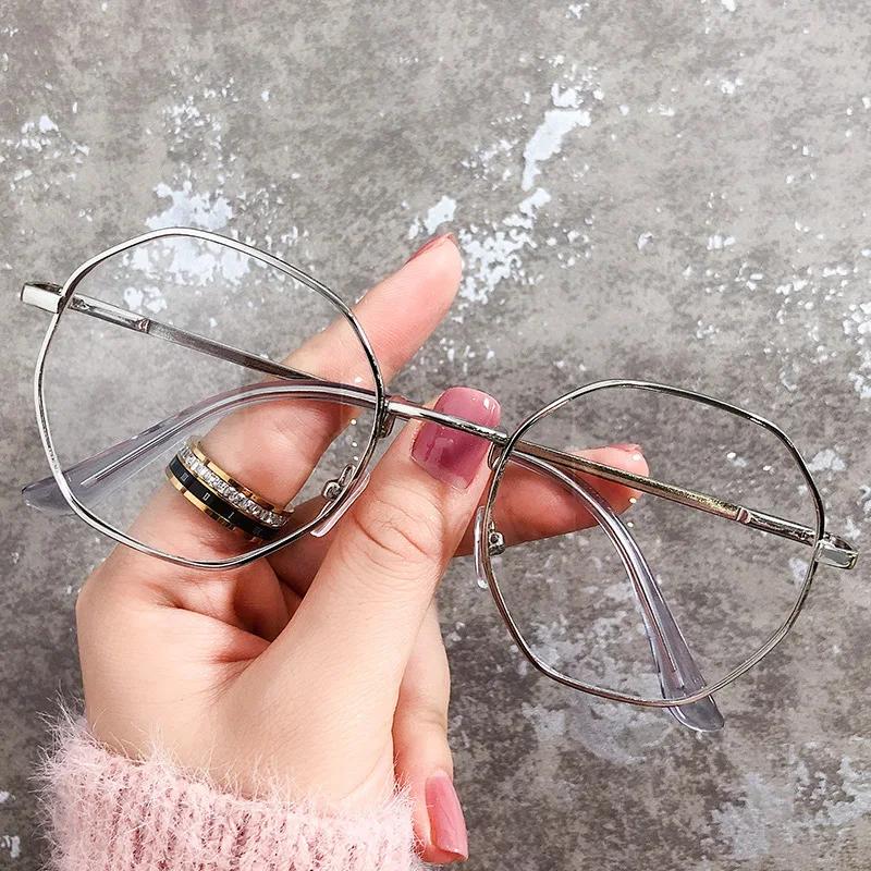 

Trendy Female Office Anti- Blue Lightweight Large Computer Eyeglasses Cat Eye Women Blue Blocking Big Size Glasses Alloy Frames