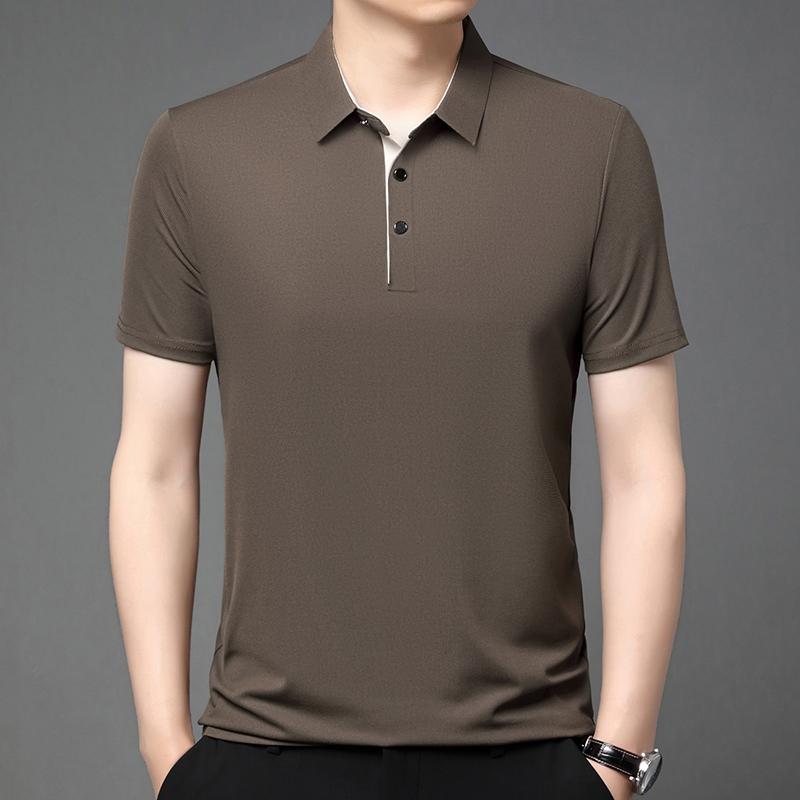 Luxury Custom Summer New Fashion Men's Shortsleeved Business Comfortable Breathable Polo Shirt Best-selling Solid Color T-shirt