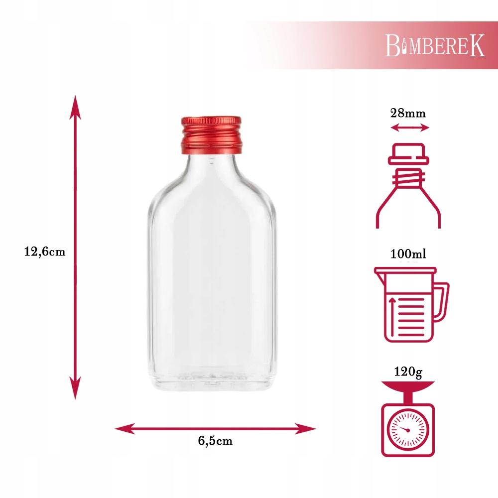Hip Flask Bottle 100ml + Cap Bottle for Liqueurs Wine Juice Wedding