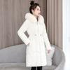 New Cotton-padded Jacket Women's Long Slim Autumn and Winter Fur Collar Hooded Cotton-padded Jacket