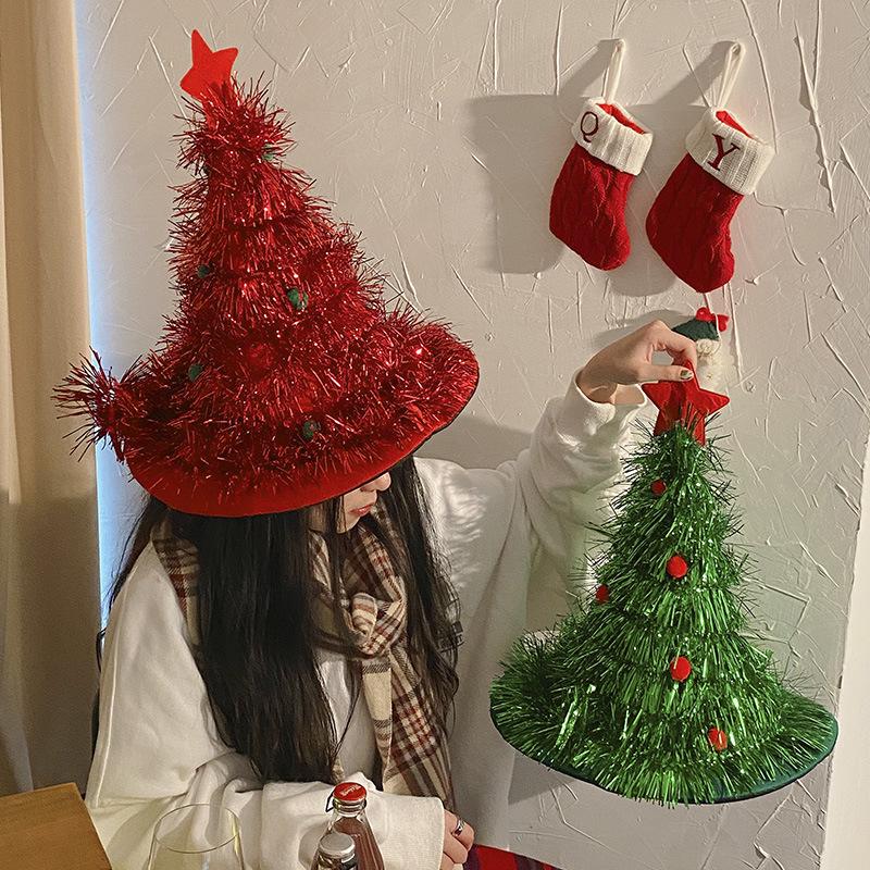 Korean Christmas Tree Hat for Adults & Kids - Festive Theme Party Costume & Photo Prop.