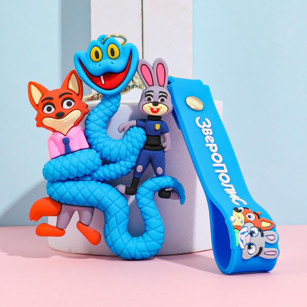 

Disneys Zootopia New Character Gary Keychain Adorable Blue Snake Shaped PVC Figure Backpack Accessory Christmas Gift D