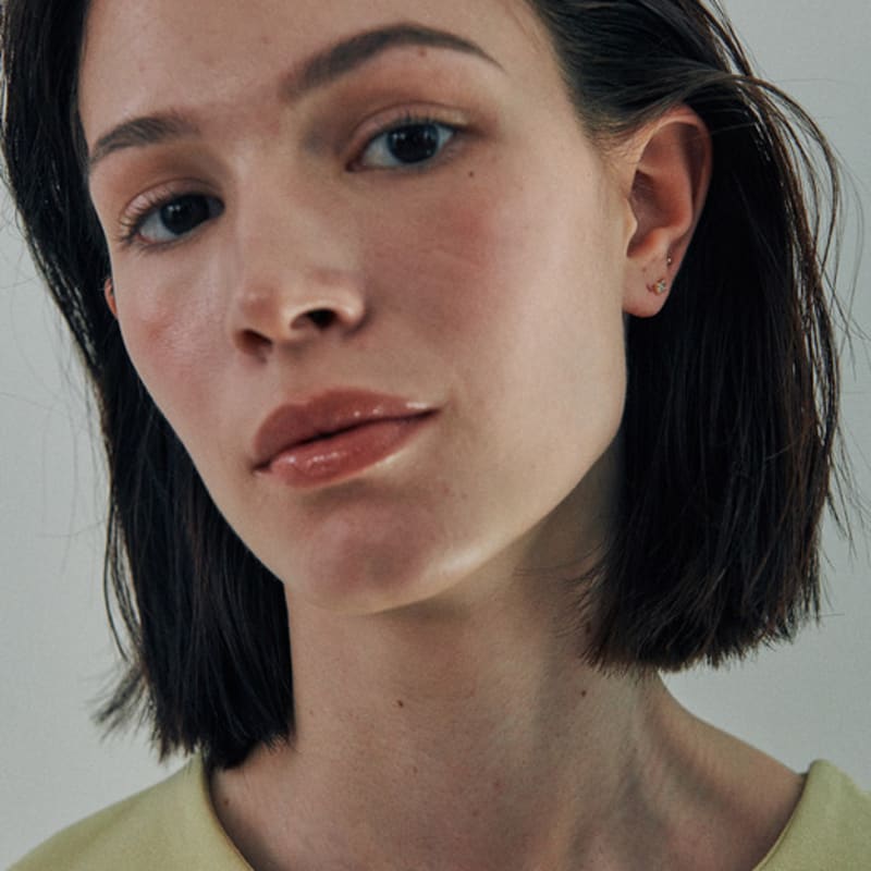 Green [10k Gold] Two.k.42 / Square Dew Piercing