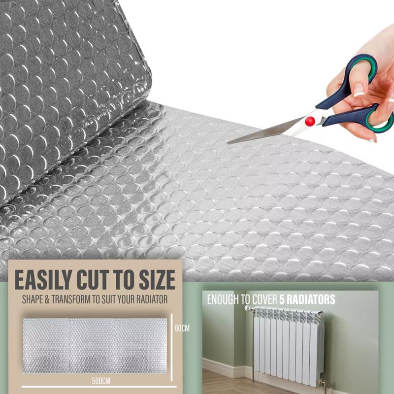 Radiator Heat Reflector Back Foil Heat Reflective Length 5M Heat Energy Saving Film Pad Aluminum Film 60cm*5m With Sticker Heat