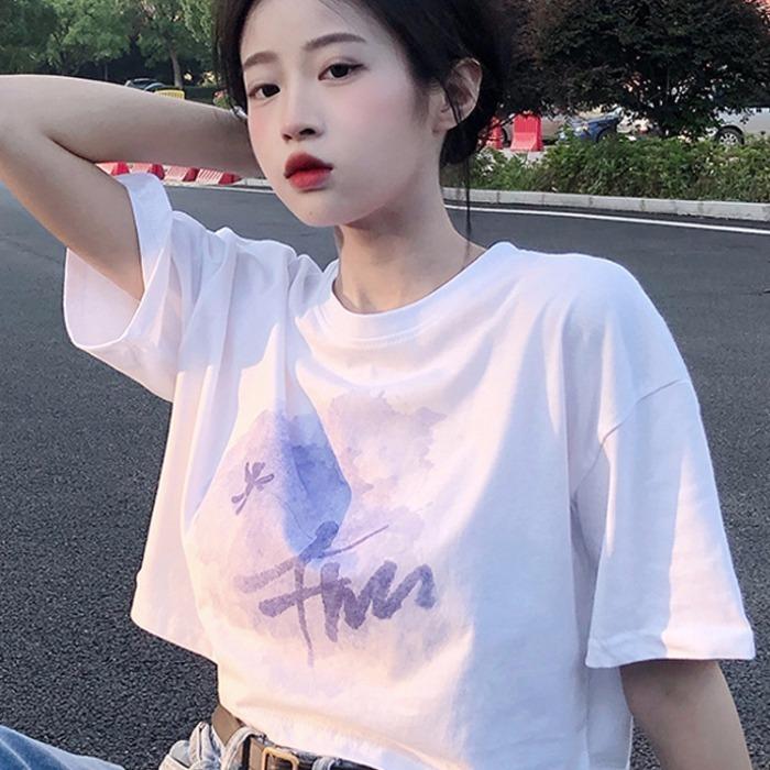Age-reducing short-sleeved t-shirt short-sleeved t-shirt women's summer new round neck small fresh small top