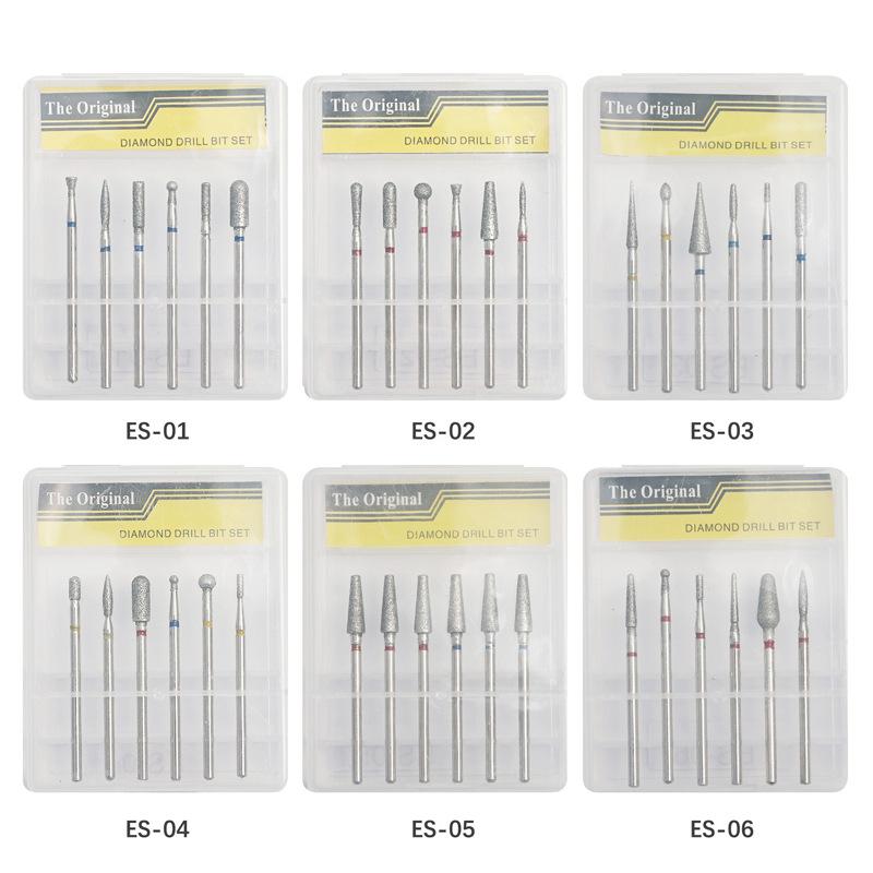 High-Quality Cuticle Remover: 6-Piece Russian Style Manicure Diamond Grinding Head Set
