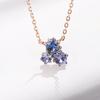 S925 Sterling Silver New Nano Tanzanite Rose Gold Color Separation Electroplating Necklace