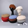 Winter Warm High Quality Australian Wool Roll Edge Beret Cap Women'S Winter Elegant Dome Solid Color Wool Painter Hat