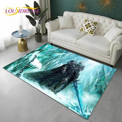 World of Warcraft Παιχνίδι WOW Lich King DH Χαλί Δαπέδου για Σπίτι Σαλόνι Υπνοδωμάτιο Καναπέ Διάδρομο Διακόσμηση, Χαλί Περιοχής Αντιολισθητικό Πατάκι Δαπέδου