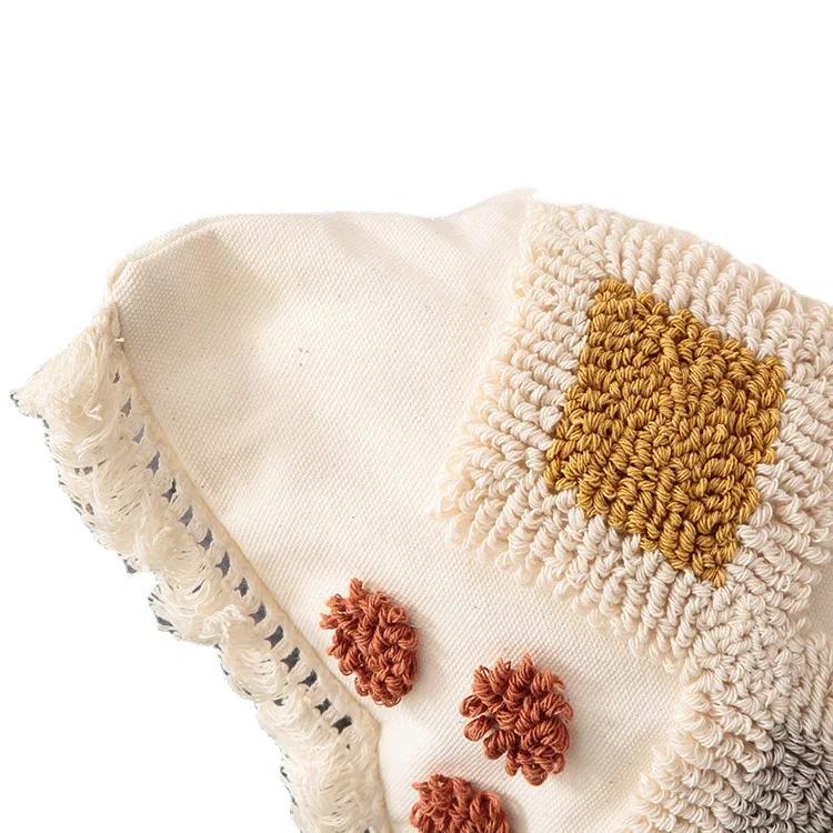 2023 New Pillow Cover Living Room Sofa Circle Velvet Pillow Tufted Cushion A Few Windows Backrest Pillow Cover 30x50cm, 45x45cm