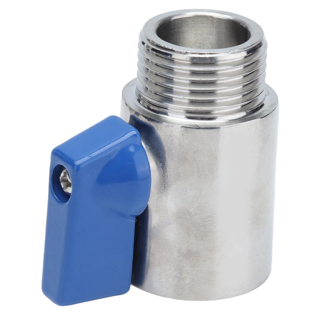 Robinet cu bilă mini de 5/8 inch, oțel inoxidabil 304, mini sanitar, cu bilă, filet interior la exterior, pentru bere