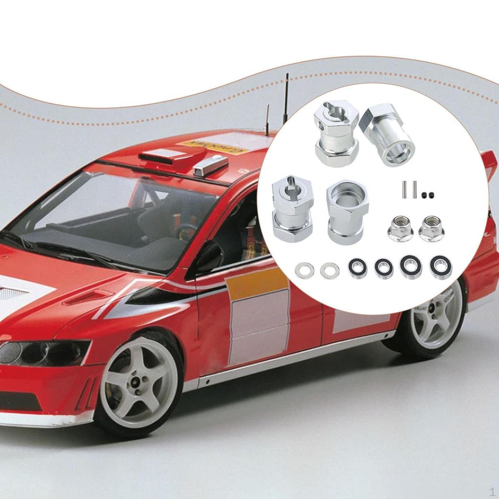 4 Pieces Wheel Extenders Aluminum 5mm Bore Replacement with Axle Pins for 1/10 RC Crawler Accessory