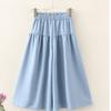 Mädchen Weitbeinige Hosen Sommer Dünne Seide Baumwolle 5-Nadel-Hose, Atmungsaktiv Mittlere Größe Kinder Sommer Mode Cropped Hosen