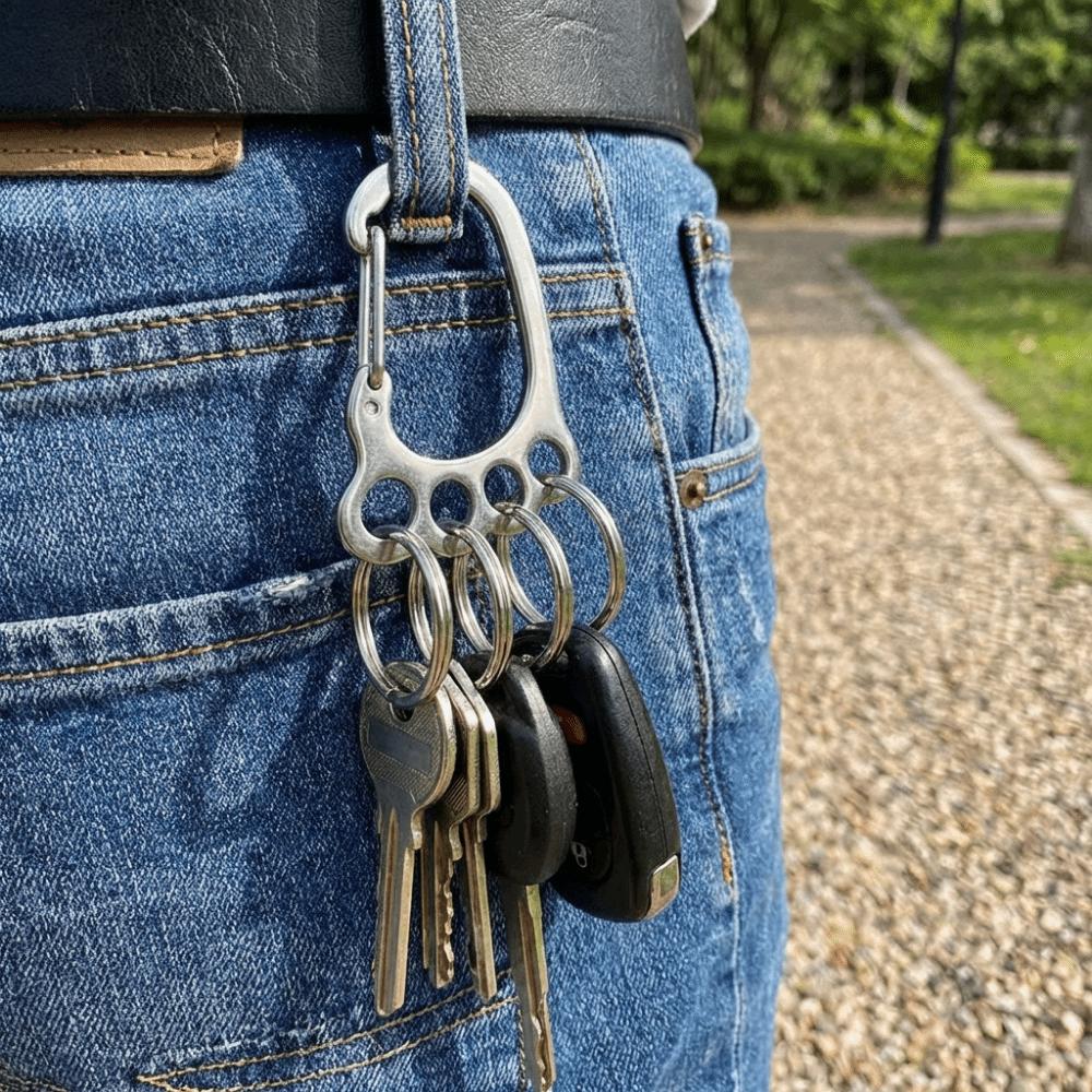 Easy Removal Key Ring Multi-Ring Key Ring With Buckle Cute Kitten Key Holder For Men Women
