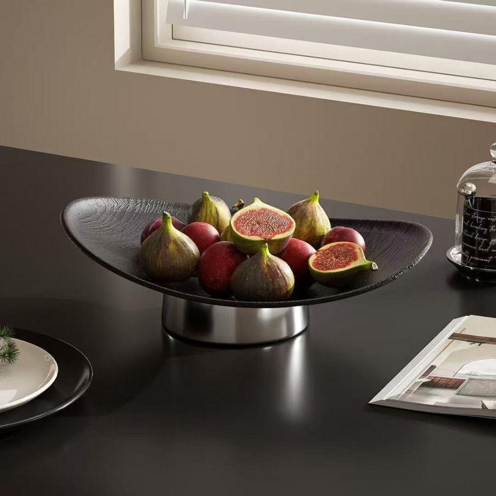 Multi-purpose Jewelry Display Plate Light Luxury Style Oval Decorative Plate Serving Tray Kitchen