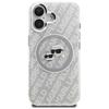 Karl Lagerfeld IML Glitter Karl & Choupette Heads Logo MagSafe Case for iPhone 16 Gray